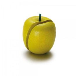 Manzana verde de madera