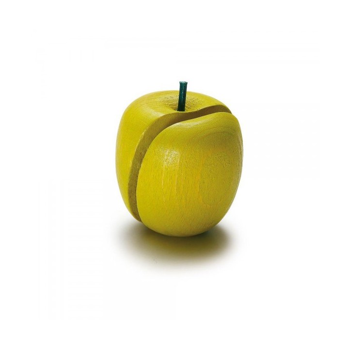 Manzana verde de madera