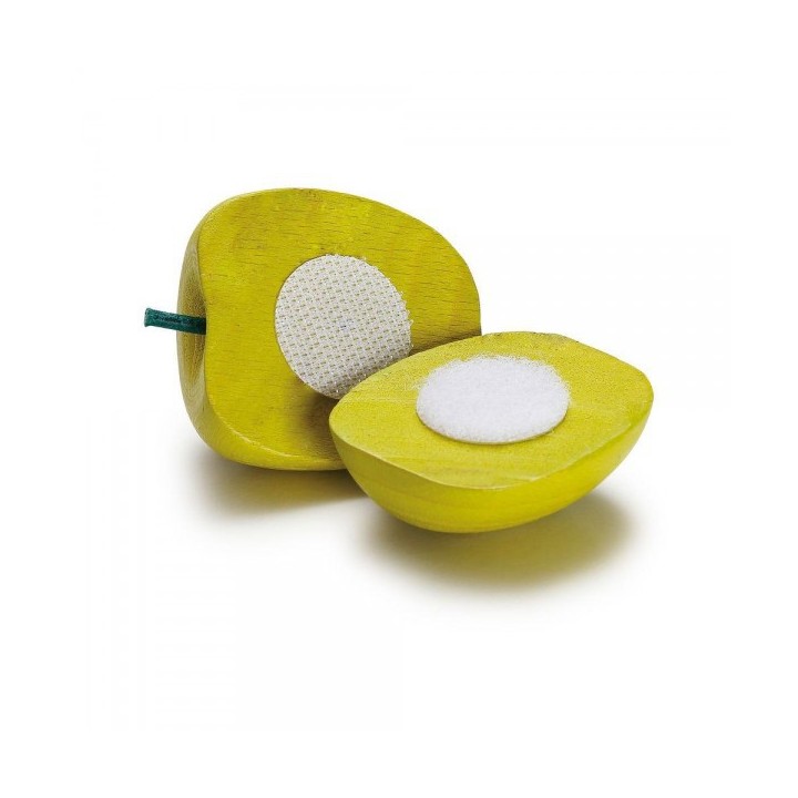 Manzana verde de madera