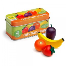 Caja con frutas de madera