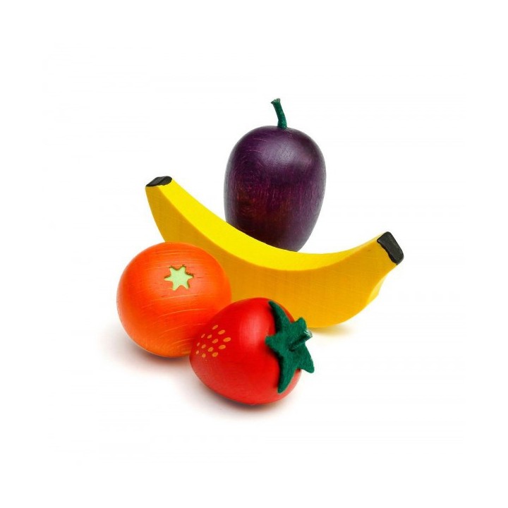 Caja con frutas de madera