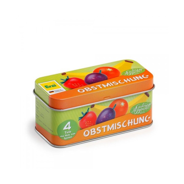 Caja con frutas de madera