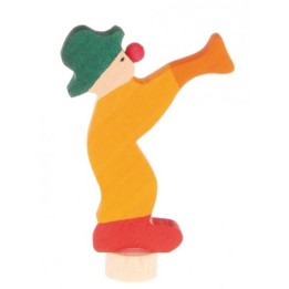 Figurita de madera payaso amarillo