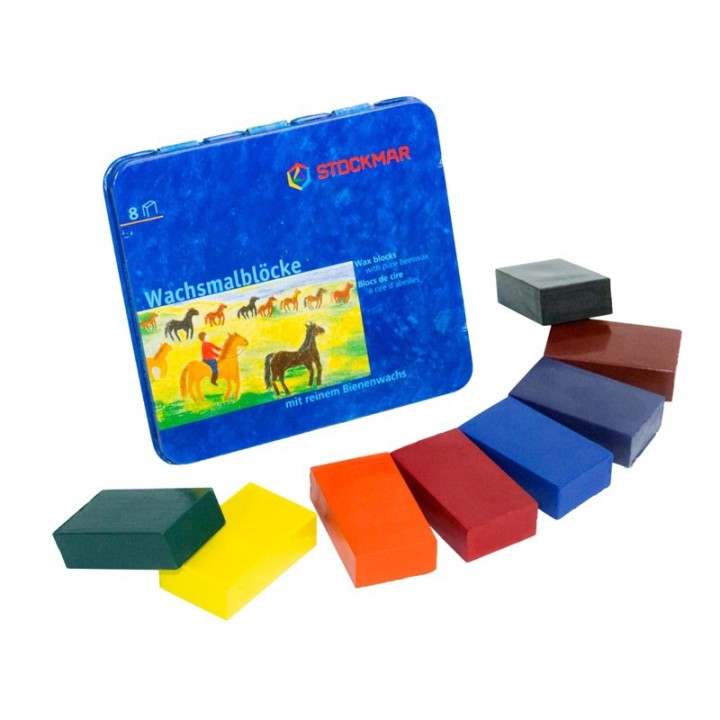 Stockmar - Bloques de cera surtido 8 uds. - Caja Metal