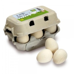 Huevos blancos de madera