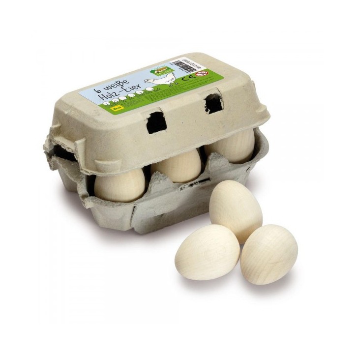 Huevos blancos de madera
