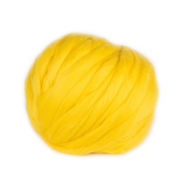 Lana cardada en cinta - amarillo brillante
