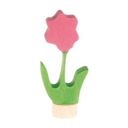 Figura de madera flor rosa
