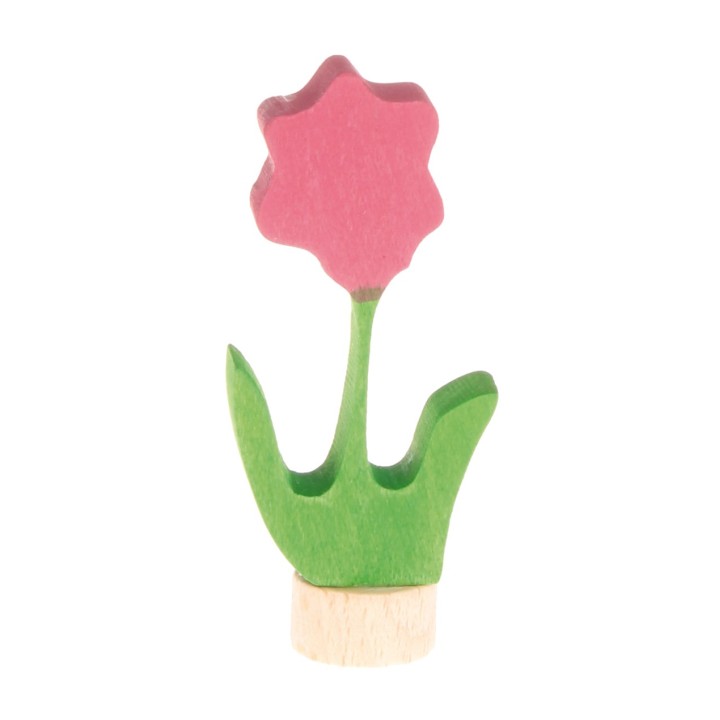 Figura de madera flor rosa