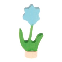 Figura de madera flor azul