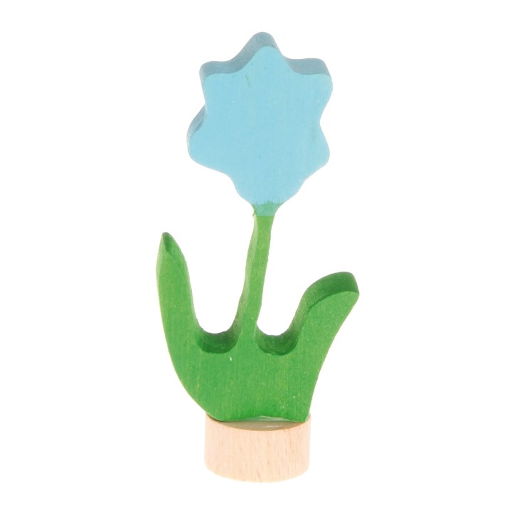 Figura de madera flor azul