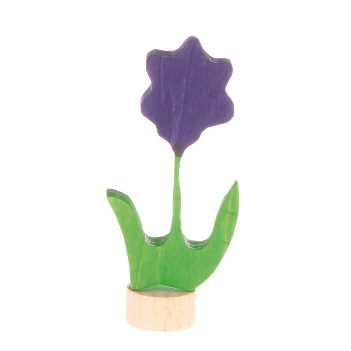 Figura de madera flor morada