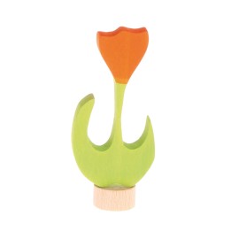 Figura de madera tulipán naranja