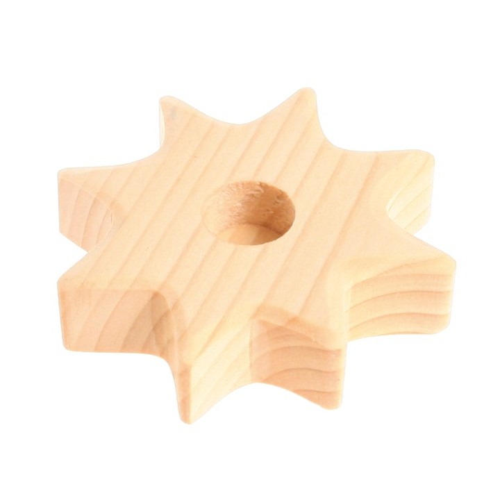 Portavelas de madera estrella