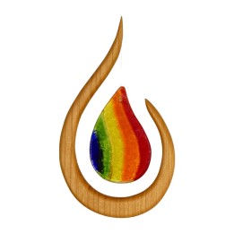 Móvil de madera Arco Iris