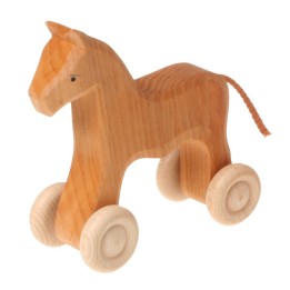Caballo de madera con ruedas