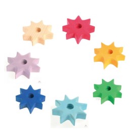 Portavelas de madera estrella