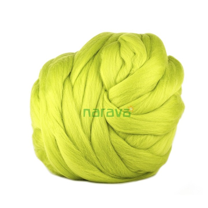 Lana cardada en cinta - verde brillante