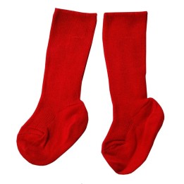 Calcetines altos de lana y algodón orgánico - rojo