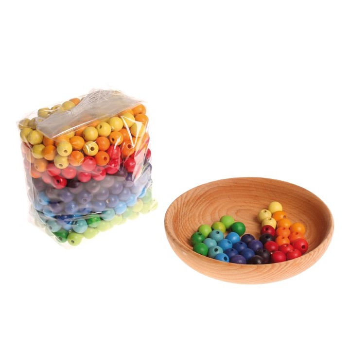 Bolitas de madera arcoiris 12 mm