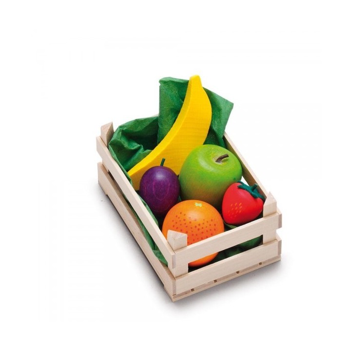 Surtido de frutas de madera