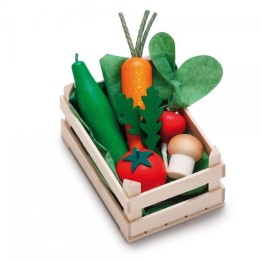 Surtido de verduras de madera