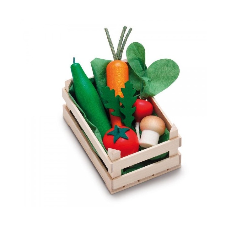 Surtido de verduras de madera