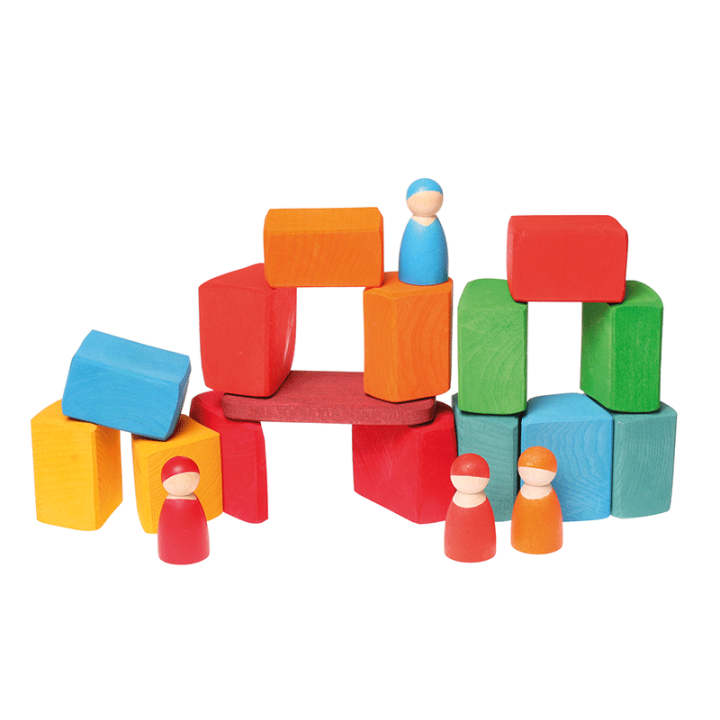 Tronquitos de construcción de colores grimms