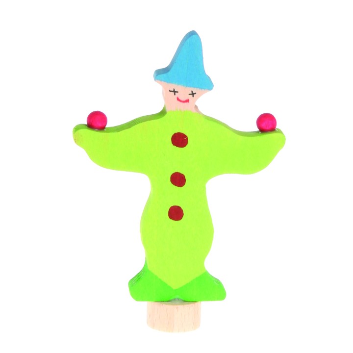 Figura de madera payaso