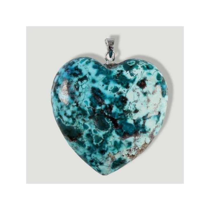 Colgante de plata corazón Crisocola