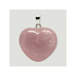 Colgante de plata corazón Cuarzo rosa