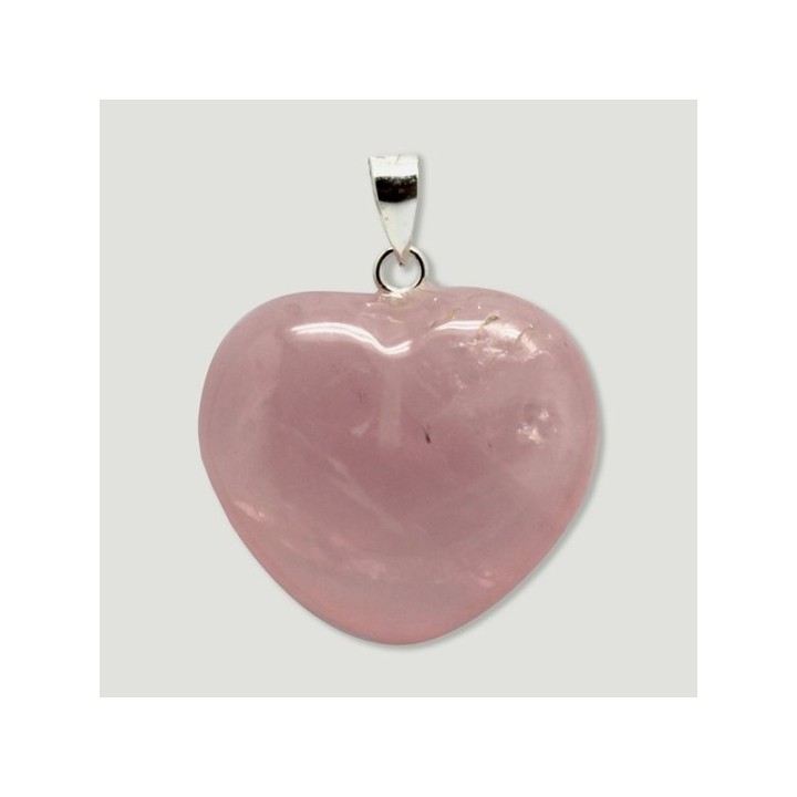 Colgante de plata corazón Cuarzo rosa