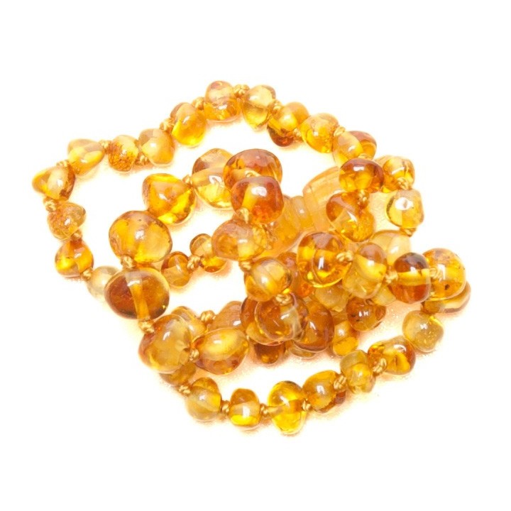 Collar de ambar dorado