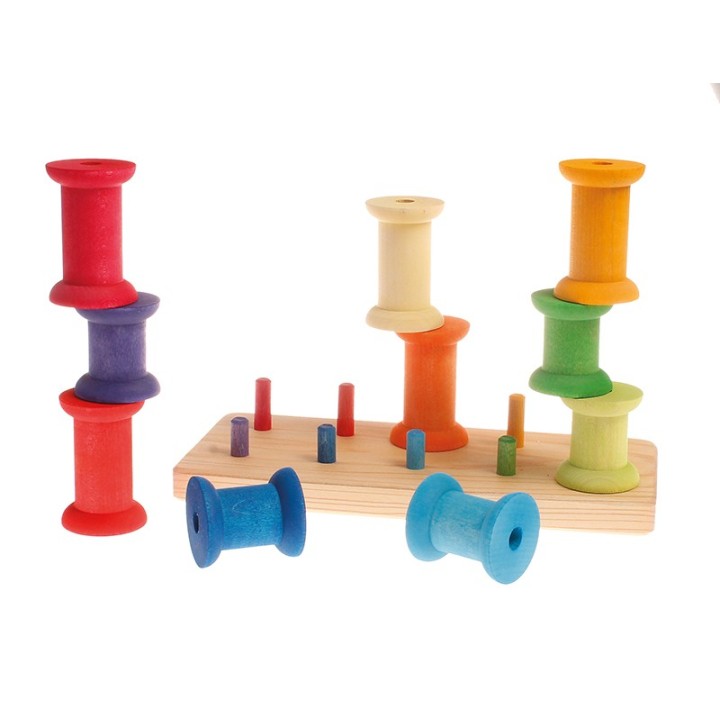 Bobinas de madera arco iris