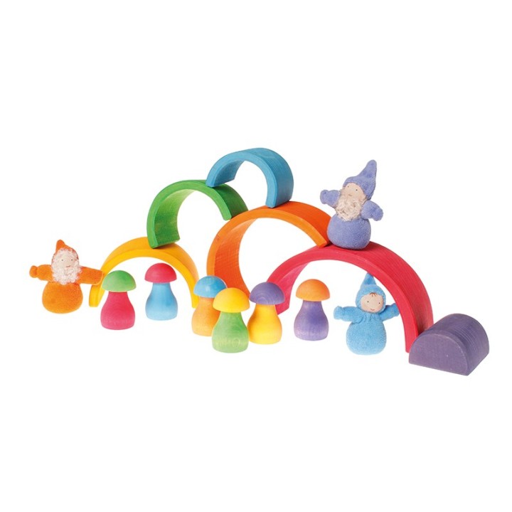 Setas de madera arco iris