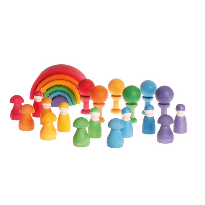 Setas de madera arco iris