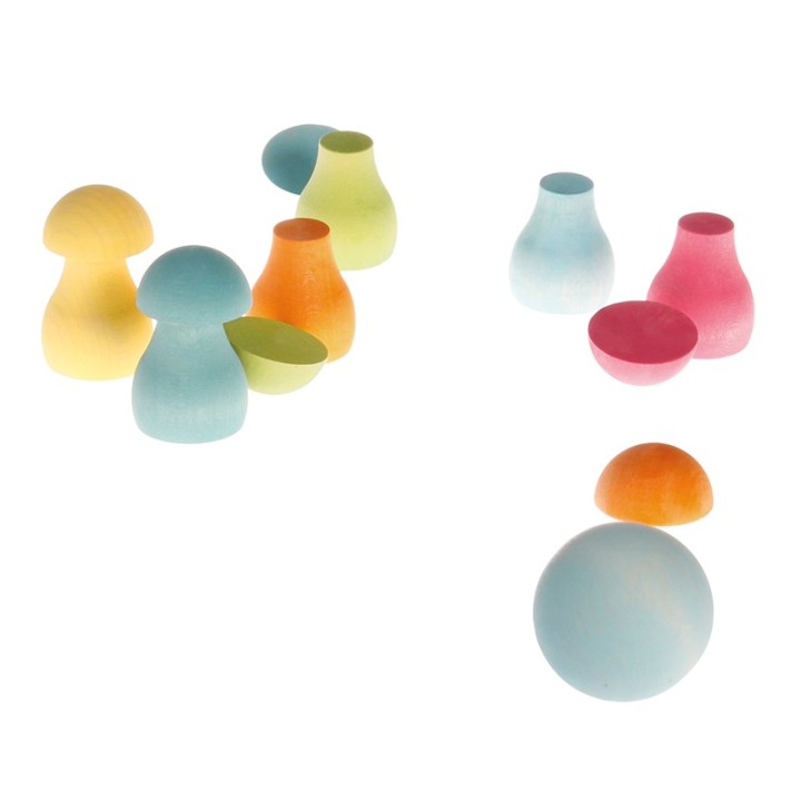 Setas de madera pastel