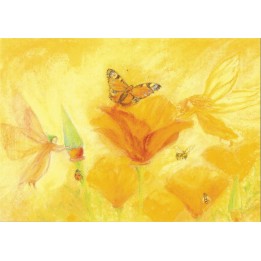 Postal - Verano, Sílfides ayudando a las flores