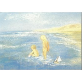 Postal - Jugando en el mar