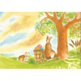 Postal - Liebre de pascua