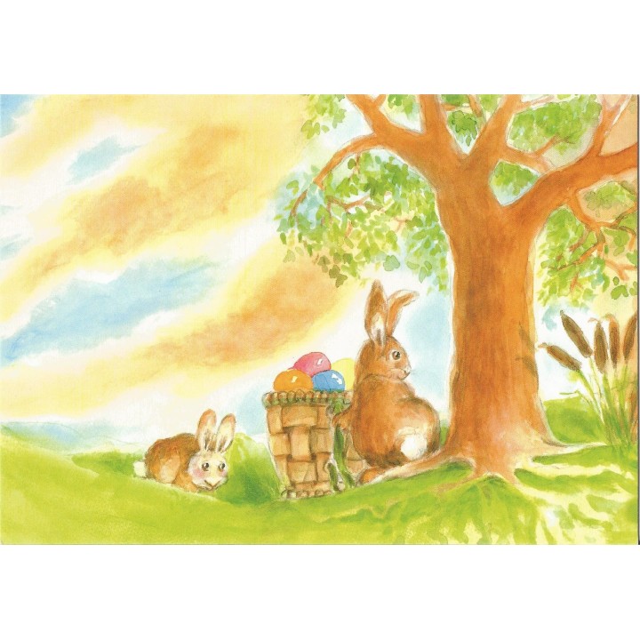 Postal - Liebre de pascua