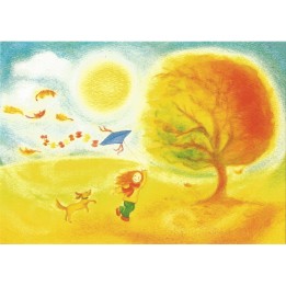 Postal -Octubre día de otoño