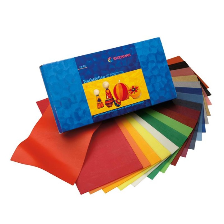 Stockmar - cera para decorar grande, 18 laminas, 200x100x0.9 mm.