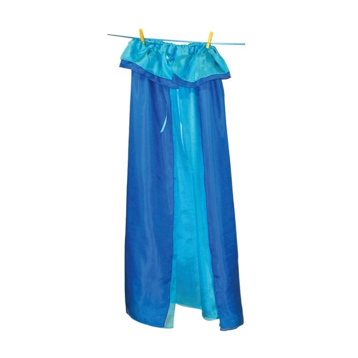 Capa de seda reversible  - turquesa - azul.