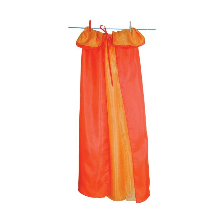 Capa de seda reversible - naranja - amarilla.