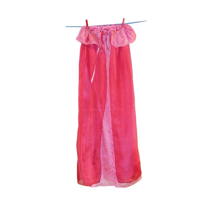 Capa de seda reversible - rosa - rojo.