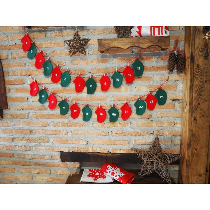 Calendario de adviento calcetines