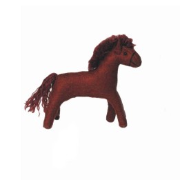 Caballo de fieltro marron