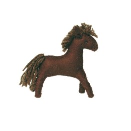 Caballo de fieltro marrón oscuro