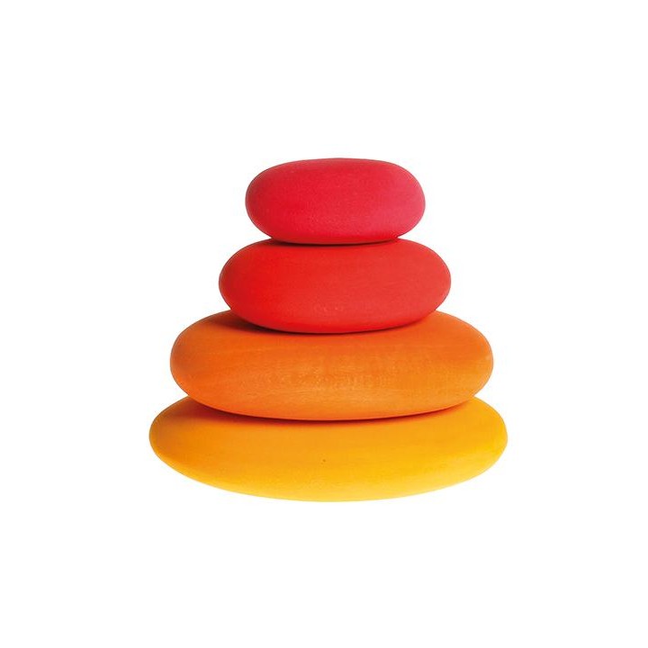 Piedras de madera tonos rojos